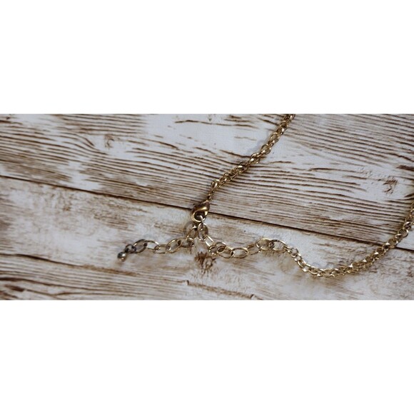 VTG Daisy Necklace Pendant Faceted Beads Rhinestone Estate Orange Red Gold Tone - Picture 5 of 7